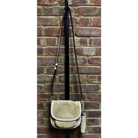 Michael Kors Dunn Suede Saddlebag Crossbody - Picture 2 of 10
